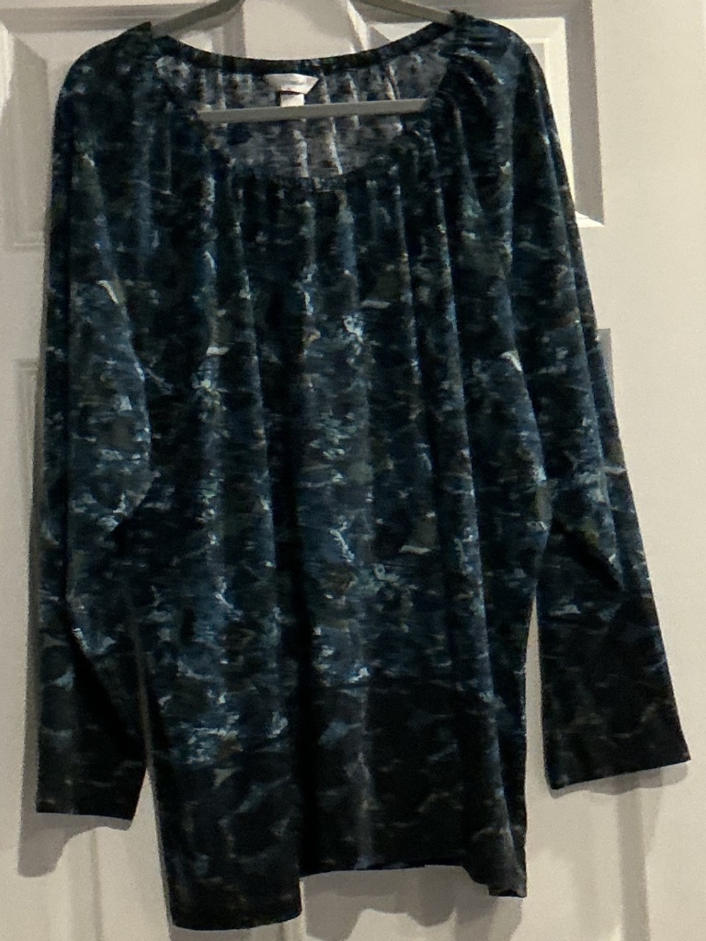 Plus Size Top with Blue/ Green Pattern